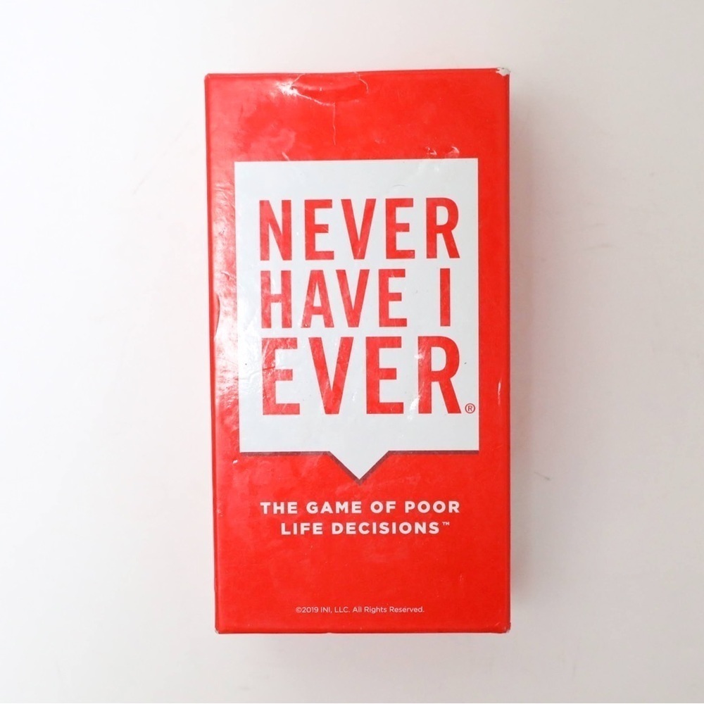 Never Have I Ever The Game of Poor Life Decisions Drinking Game 17+ Adult cards